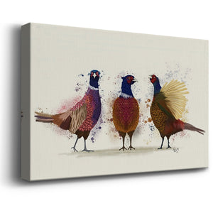 Pheasant Trio Premium Gallery Wrapped Canvas - Ready to Hang