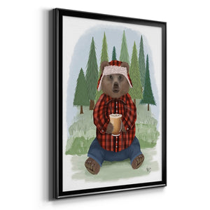 Lumberjack Bear Latte Premium Framed Print - Ready to Hang