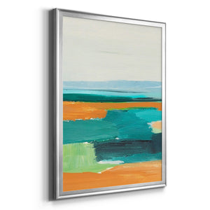 Aqua and Orange I Premium Framed Print - Ready to Hang