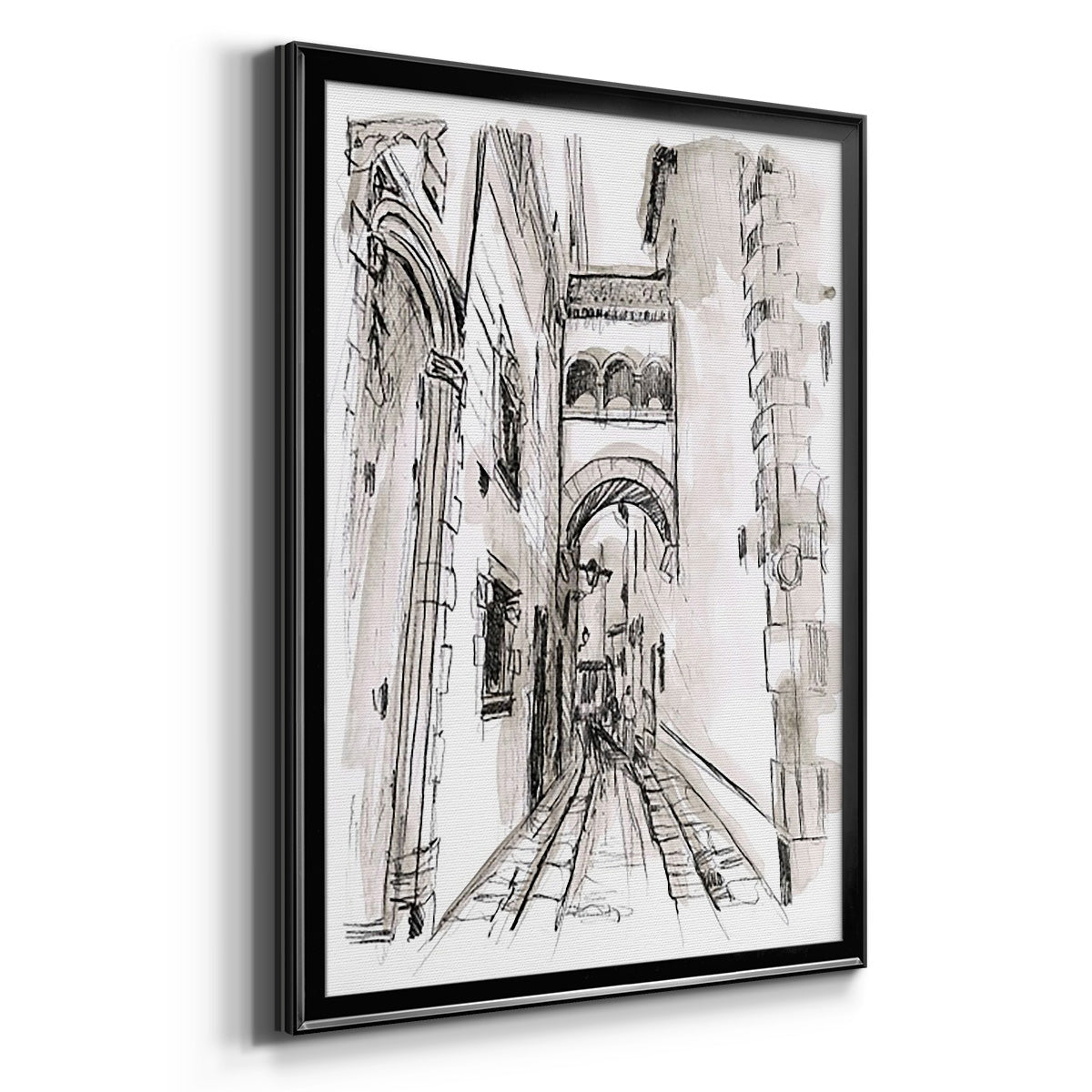 Europe Street Sketches II Premium Framed Print - Ready to Hang