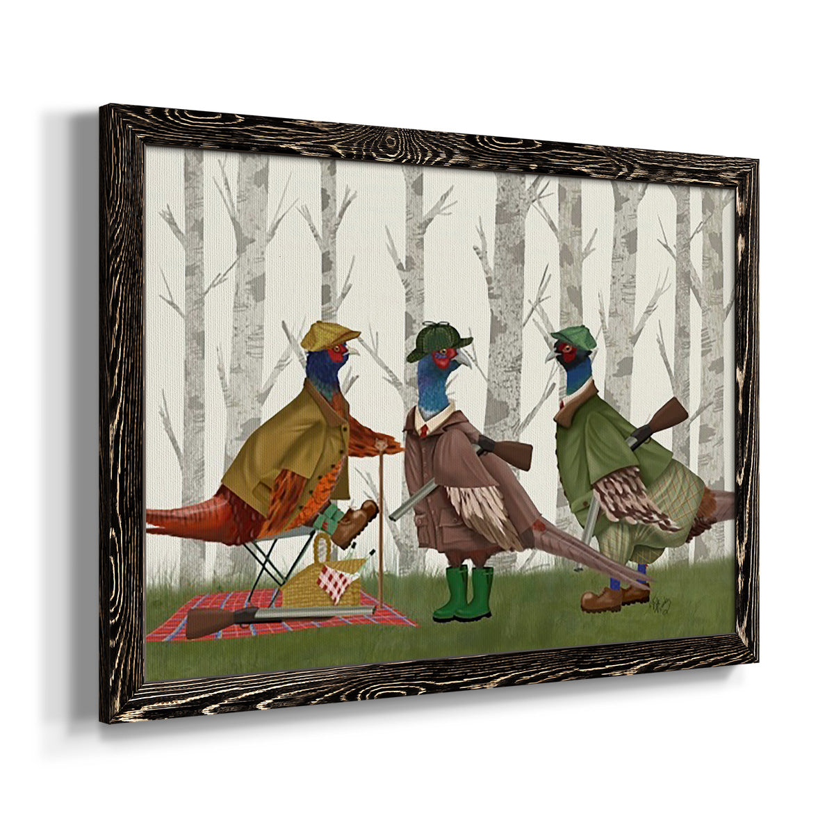 Pheasant Shooting Party Group 1-Premium Framed Canvas - Ready to Hang