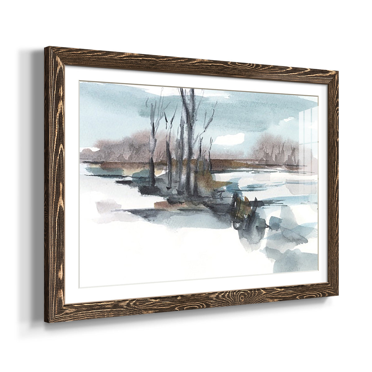 Winter Stream Watercolor II-Premium Framed Print - Ready to Hang