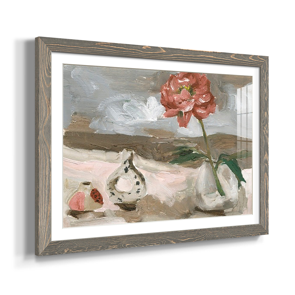 Vase of Pink Flowers IV-Premium Framed Print - Ready to Hang