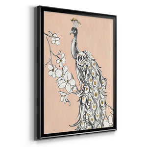 Peacock in Gold II Premium Framed Print - Ready to Hang