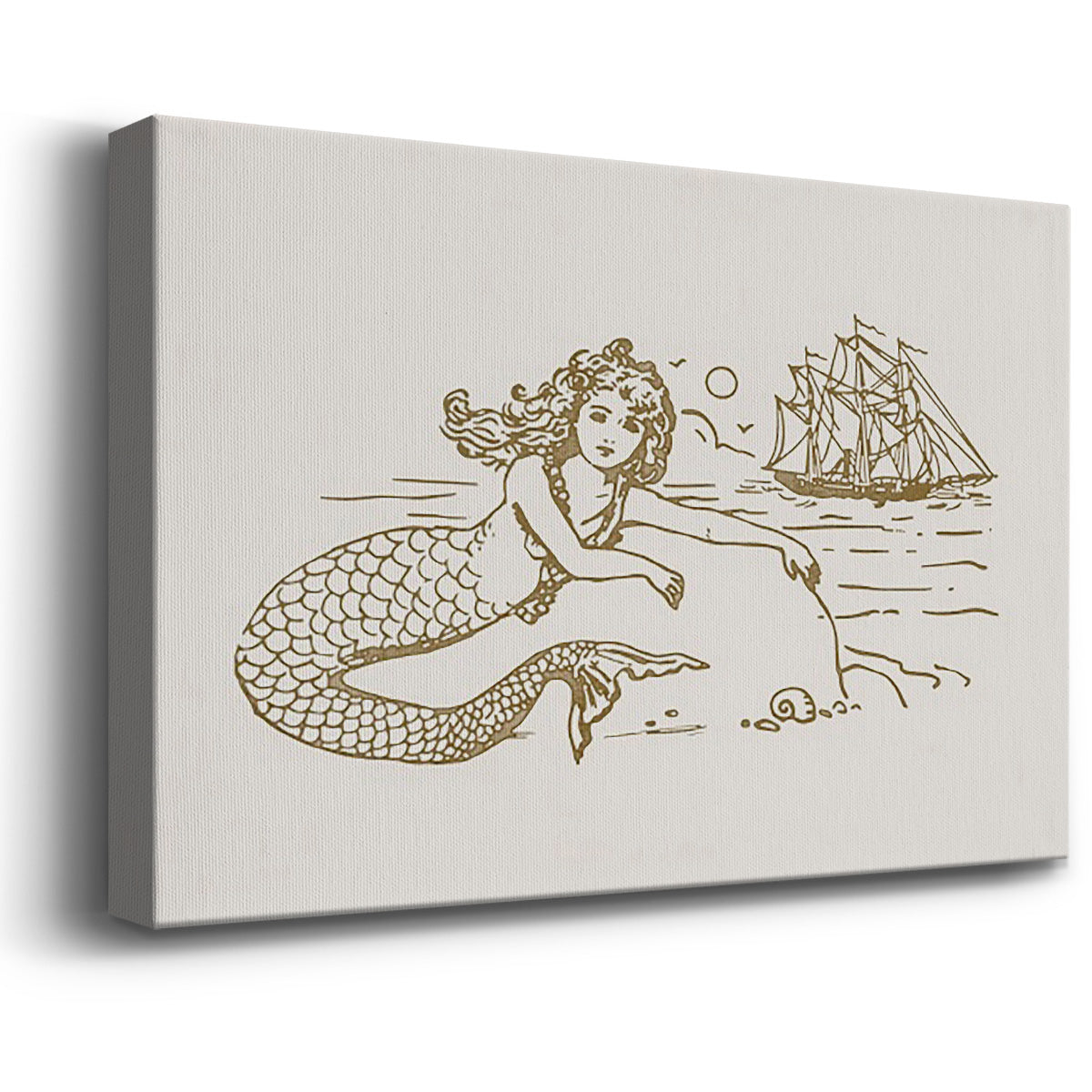 Sunning Mermaid I Premium Gallery Wrapped Canvas - Ready to Hang