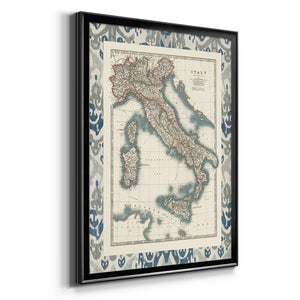 Bordered Map of Italy Premium Framed Print - Ready to Hang