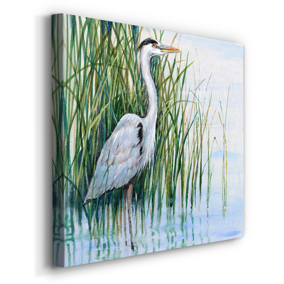 Heron in the Marsh I-Premium Gallery Wrapped Canvas - Ready to Hang