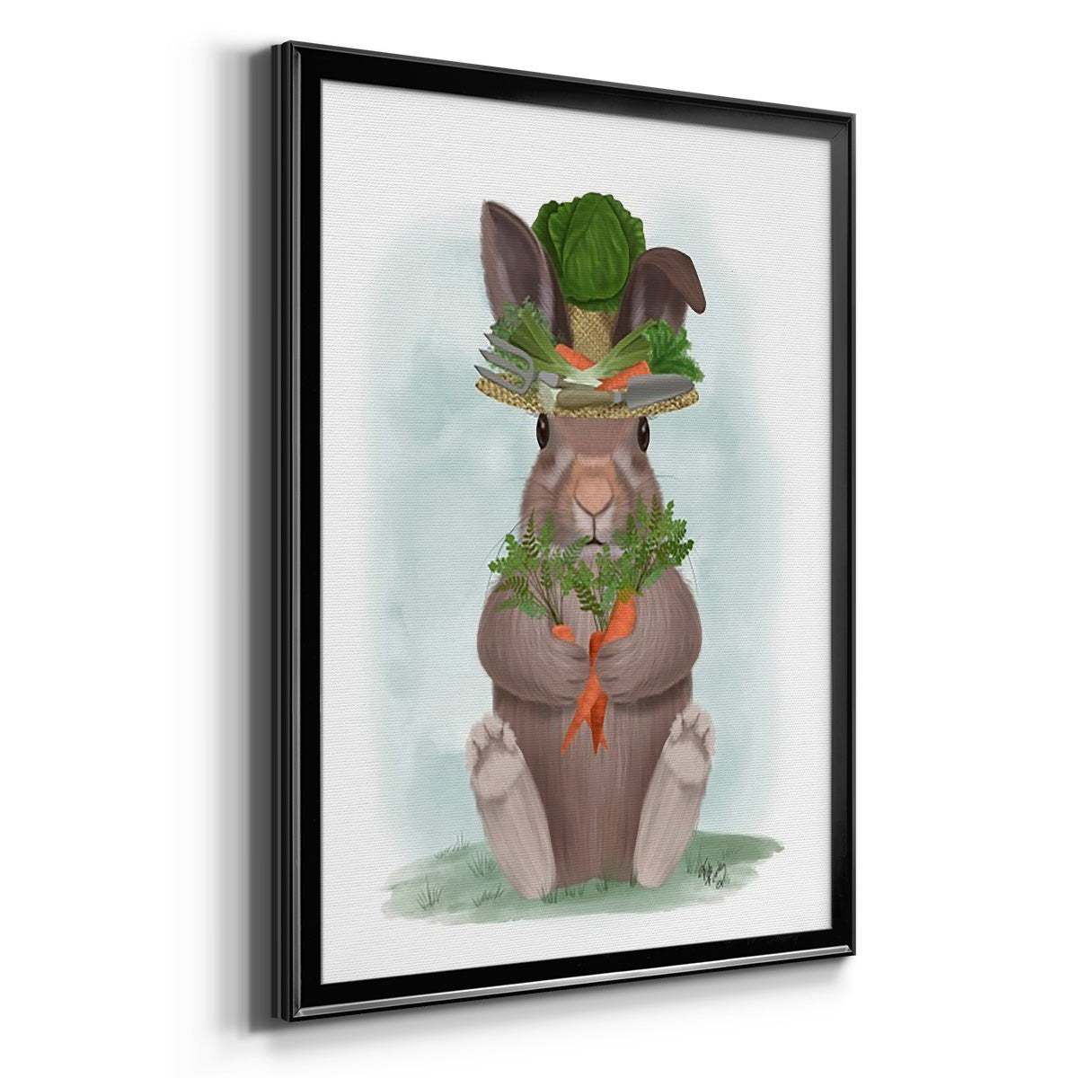 Rabbit Carrot Hat Premium Framed Print - Ready to Hang