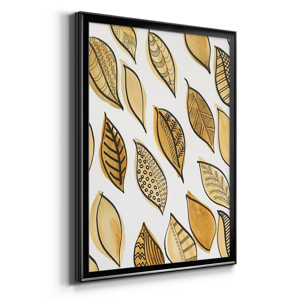 Patterned Leaf Shapes II Premium Framed Print - Ready to Hang
