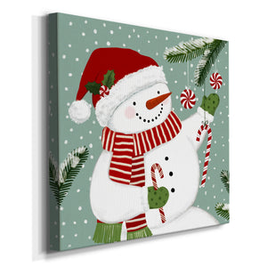 Peppermint Snowman I-Premium Gallery Wrapped Canvas - Ready to Hang
