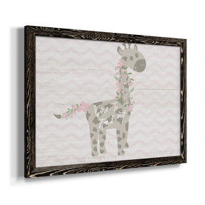 Floral Giraffe-Premium Framed Canvas - Ready to Hang