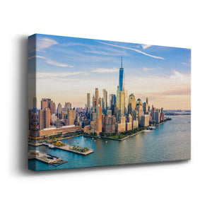 Aerial view of Lower Manhattan Premium Gallery Wrapped Canvas - Ready to Hang