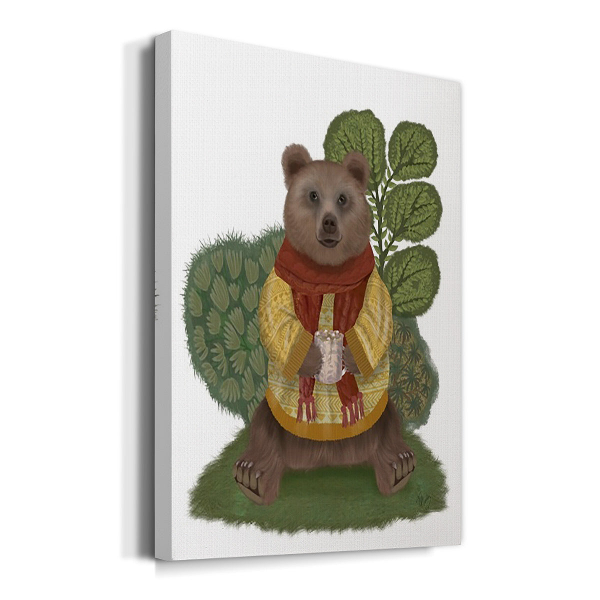 Hot Chocolate Bear Premium Gallery Wrapped Canvas - Ready to Hang