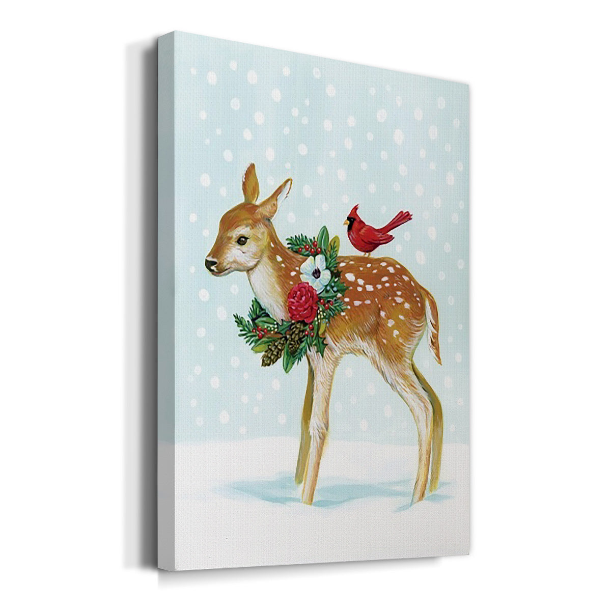 Winter Woodland Creatures with Cardinals II Premium Gallery Wrapped Canvas - Ready to Hang