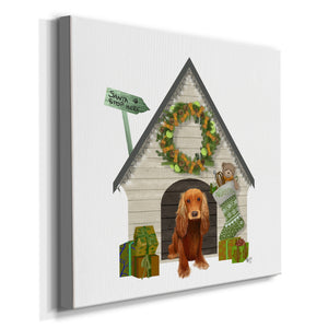 Christmas Des - Christmas Kennel - Cottage-Premium Gallery Wrapped Canvas - Ready to Hang