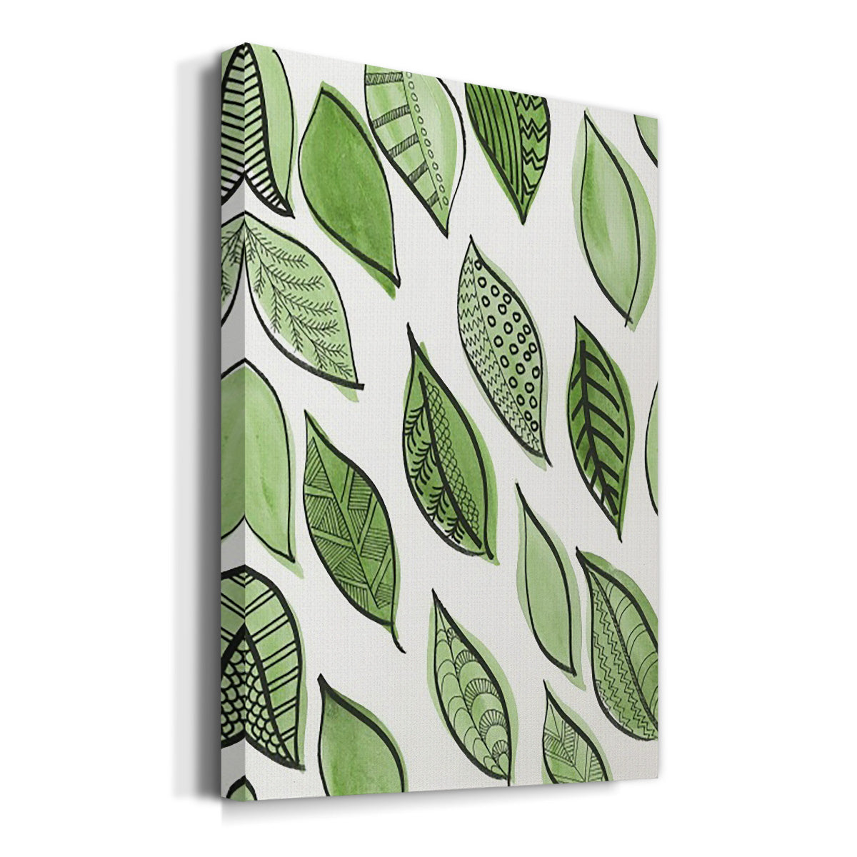 Patterned Leaf Shapes IV Premium Gallery Wrapped Canvas - Ready to Hang