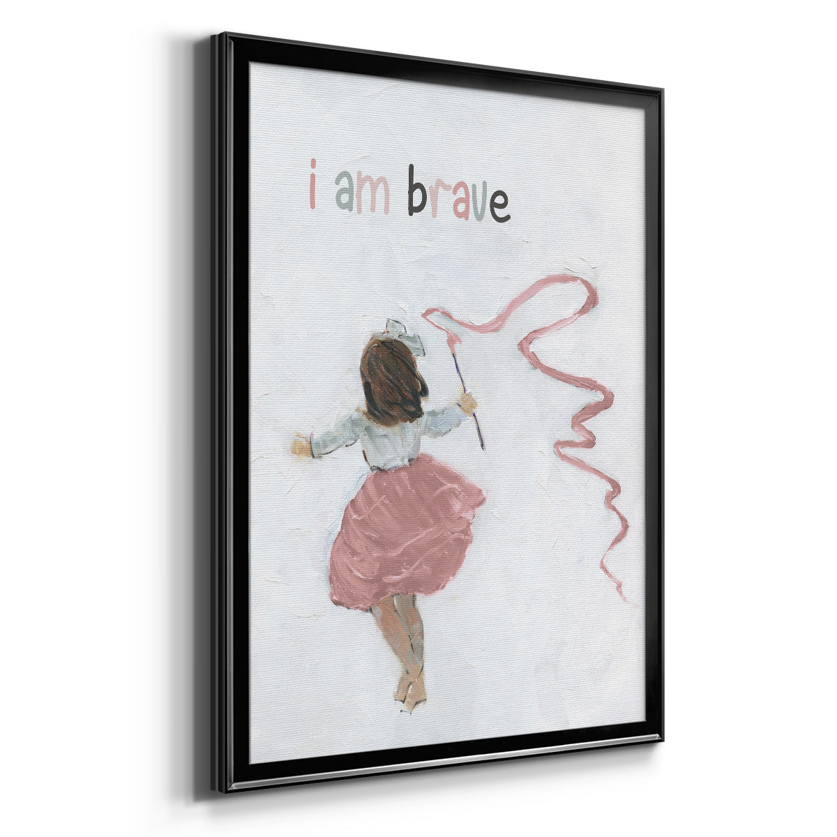 Girl Catching Wind Premium Framed Print - Ready to Hang