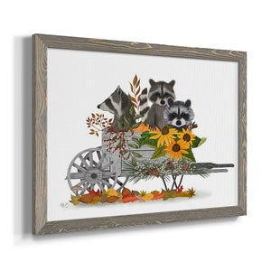 Raccoon Wheelbarrow-Premium Framed Canvas - Ready to Hang