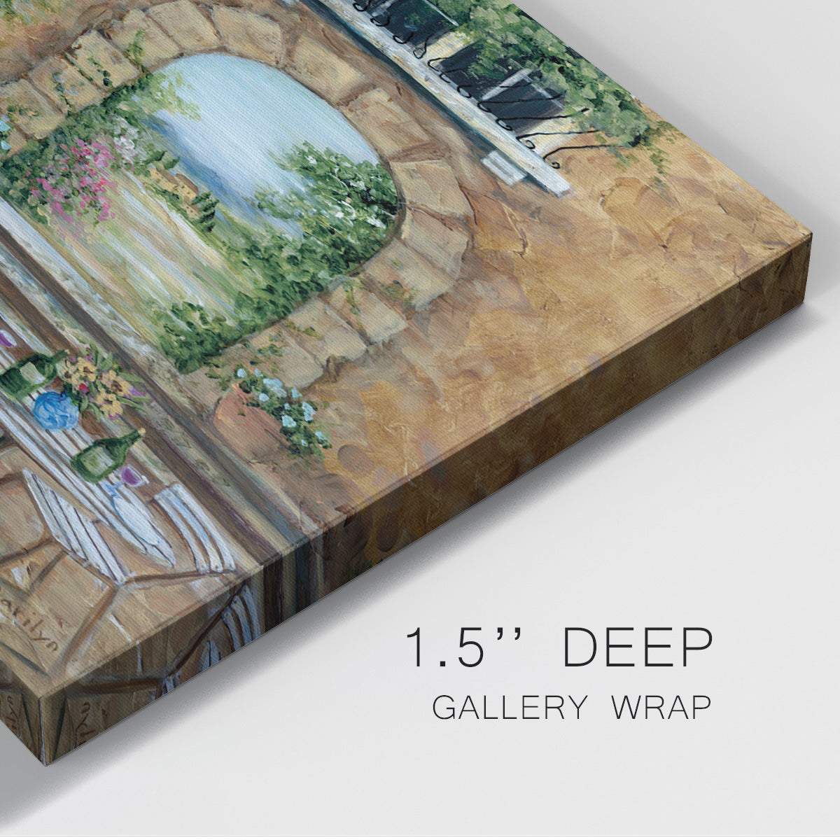 Tuscan Courtyard Premium Gallery Wrapped Canvas - Ready to Hang