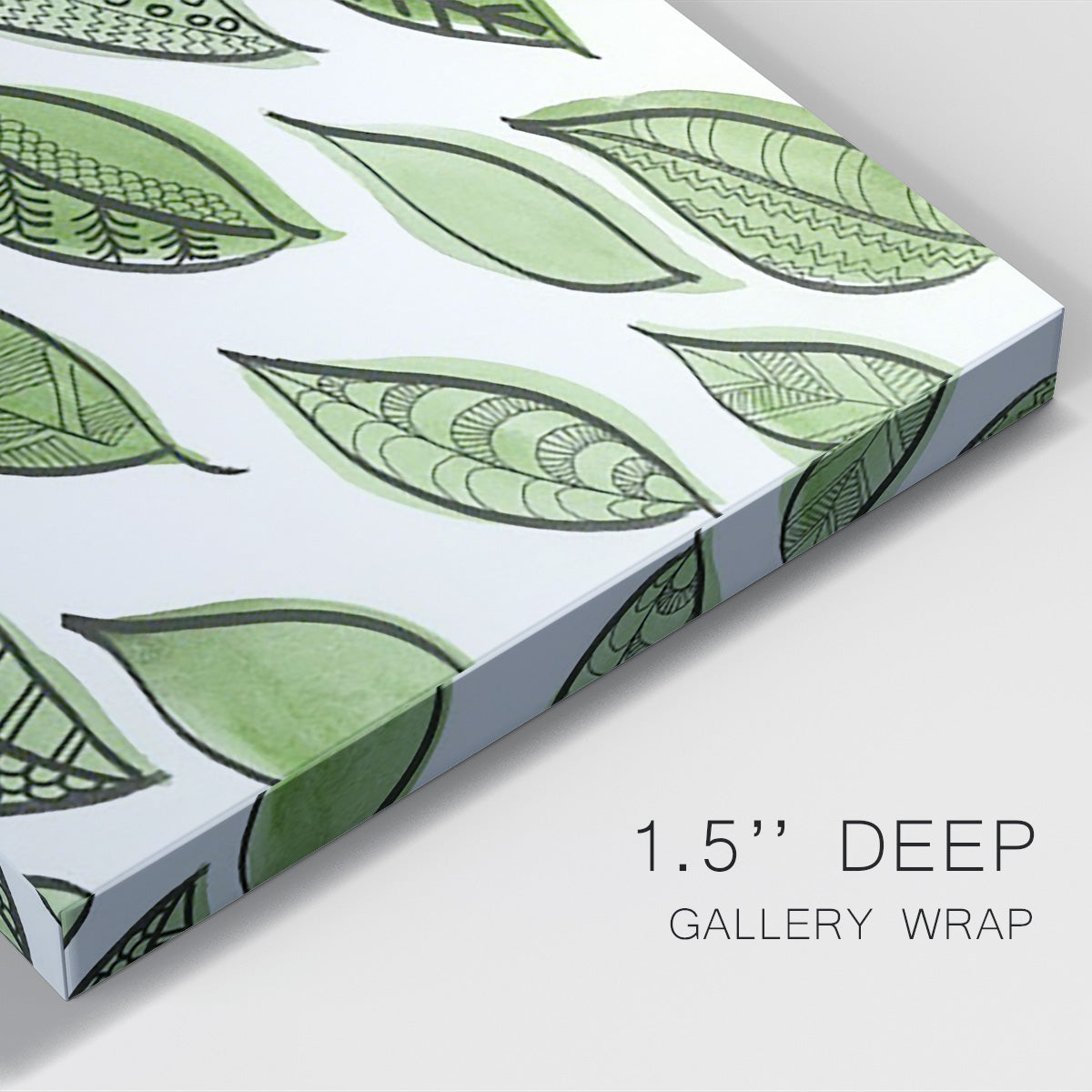 Patterned Leaf Shapes IV Premium Gallery Wrapped Canvas - Ready to Hang