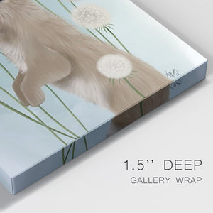 Rabbit In Dandylions Premium Gallery Wrapped Canvas - Ready to Hang