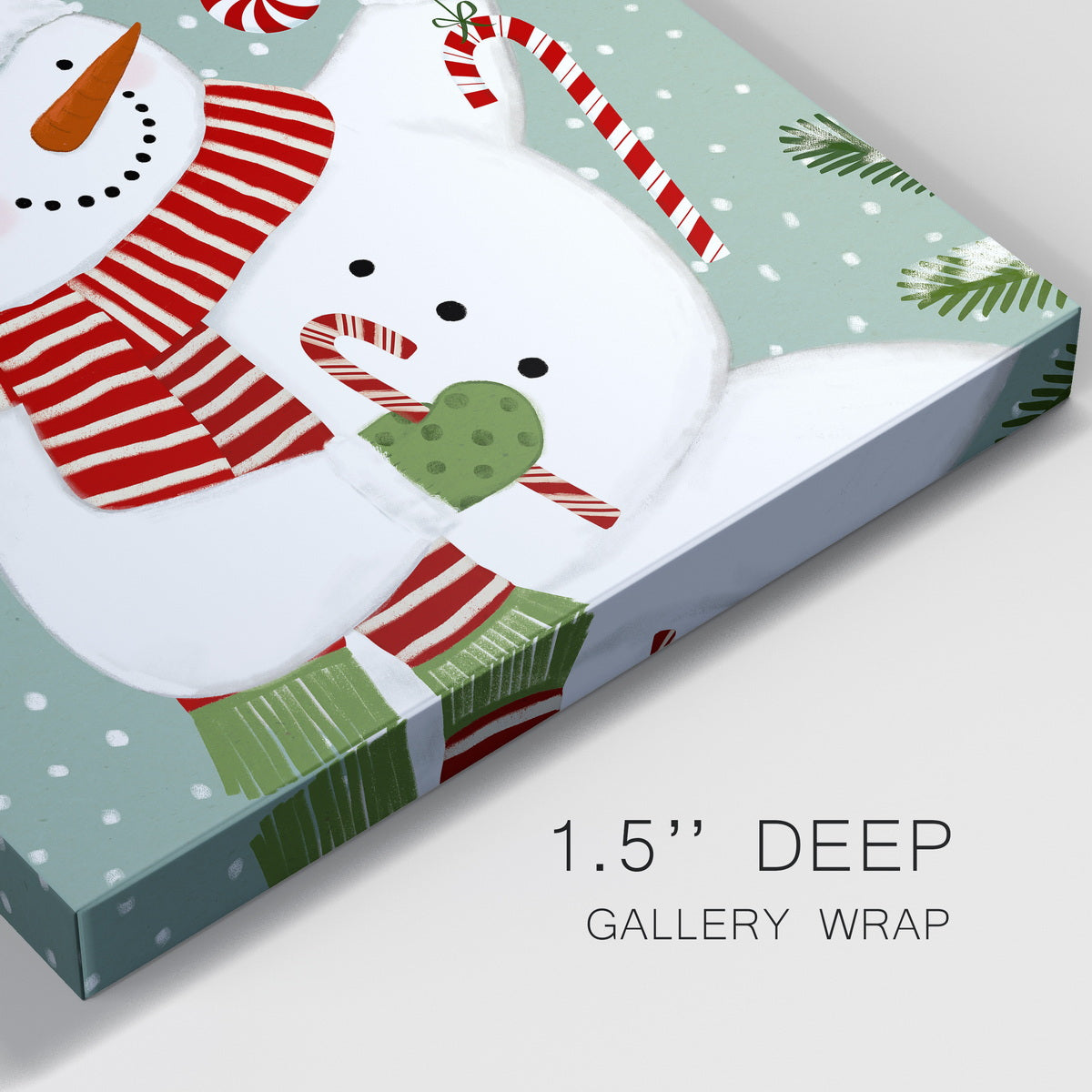 Peppermint Snowman I-Premium Gallery Wrapped Canvas - Ready to Hang