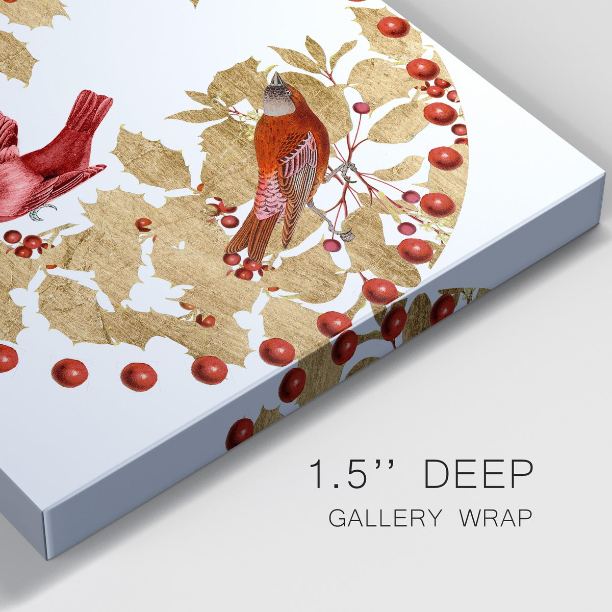 Red Bird Christmas Collection C-Premium Gallery Wrapped Canvas - Ready to Hang