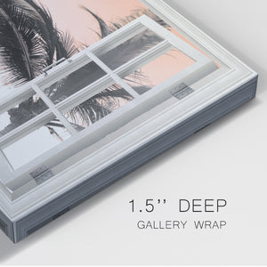 Pink Palm Window - Canvas Art Print