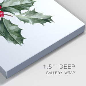 Christmas Holly I-Premium Gallery Wrapped Canvas - Ready to Hang