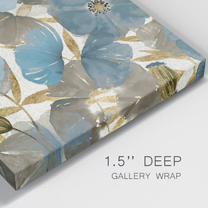 Blue and Gold Poppies II-Premium Gallery Wrapped Canvas - Ready to Hang