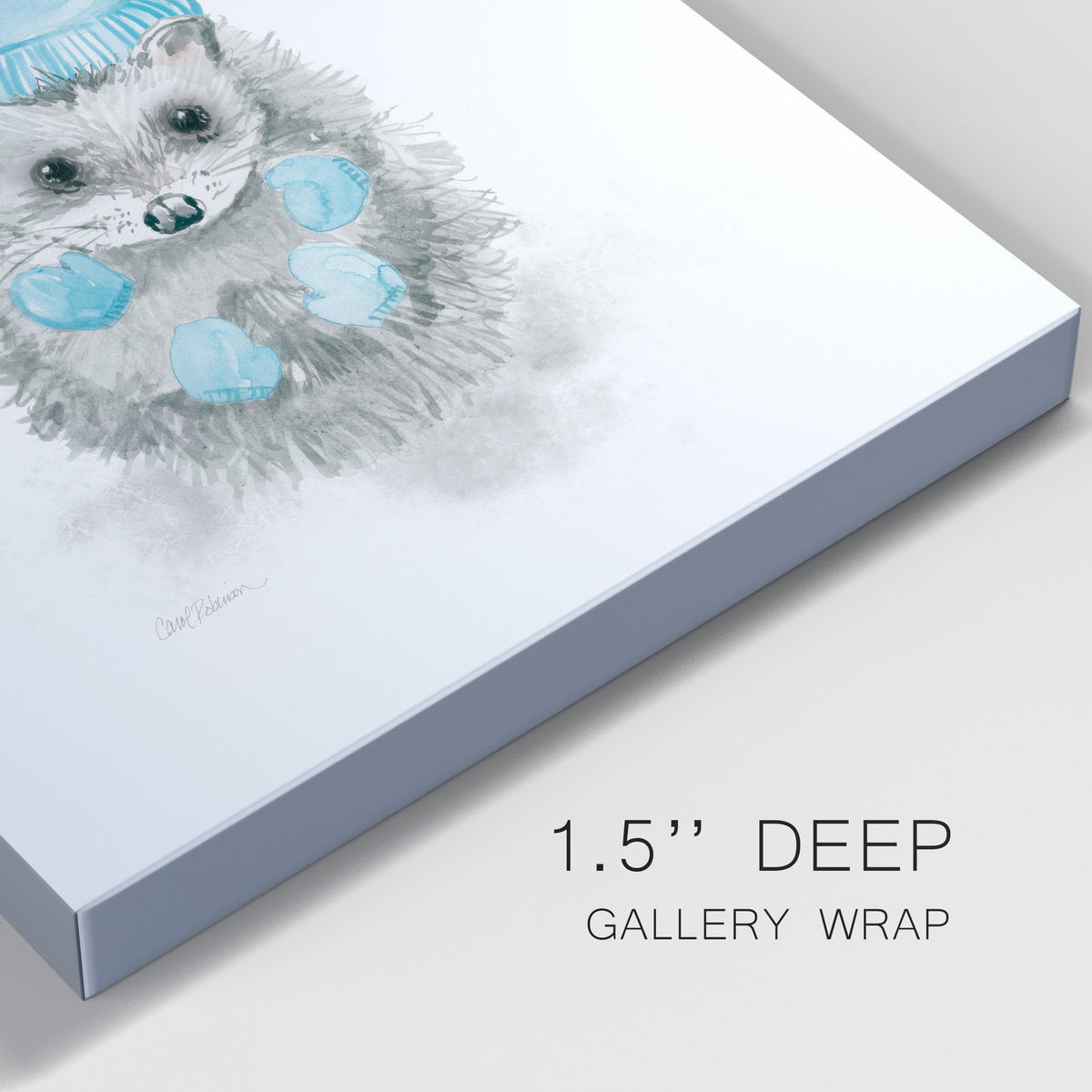 Christmas Critter Hedgehog-Premium Gallery Wrapped Canvas - Ready to Hang