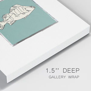 Block Print Fish III-Premium Gallery Wrapped Canvas - Ready to Hang