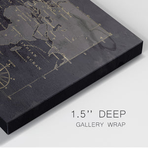 Black Gold Map Premium Gallery Wrapped Canvas - Ready to Hang