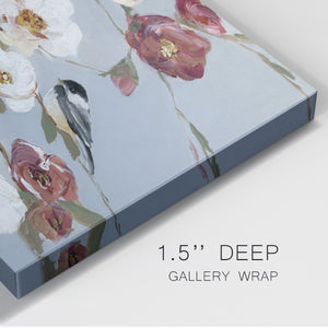 Chickadees and Blossoms II Premium Gallery Wrapped Canvas - Ready to Hang