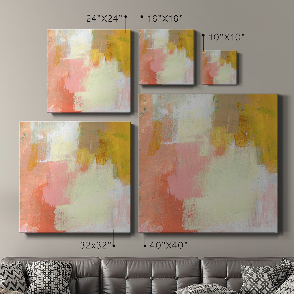 Yellow and Blush I-Premium Gallery Wrapped Canvas - Ready to Hang
