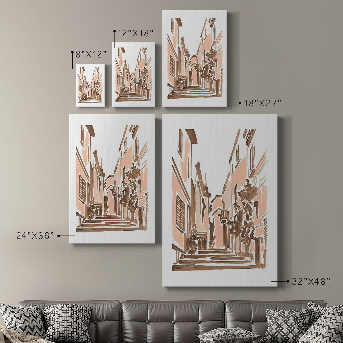Blush Architecture Study I Premium Gallery Wrapped Canvas - Ready to Hang