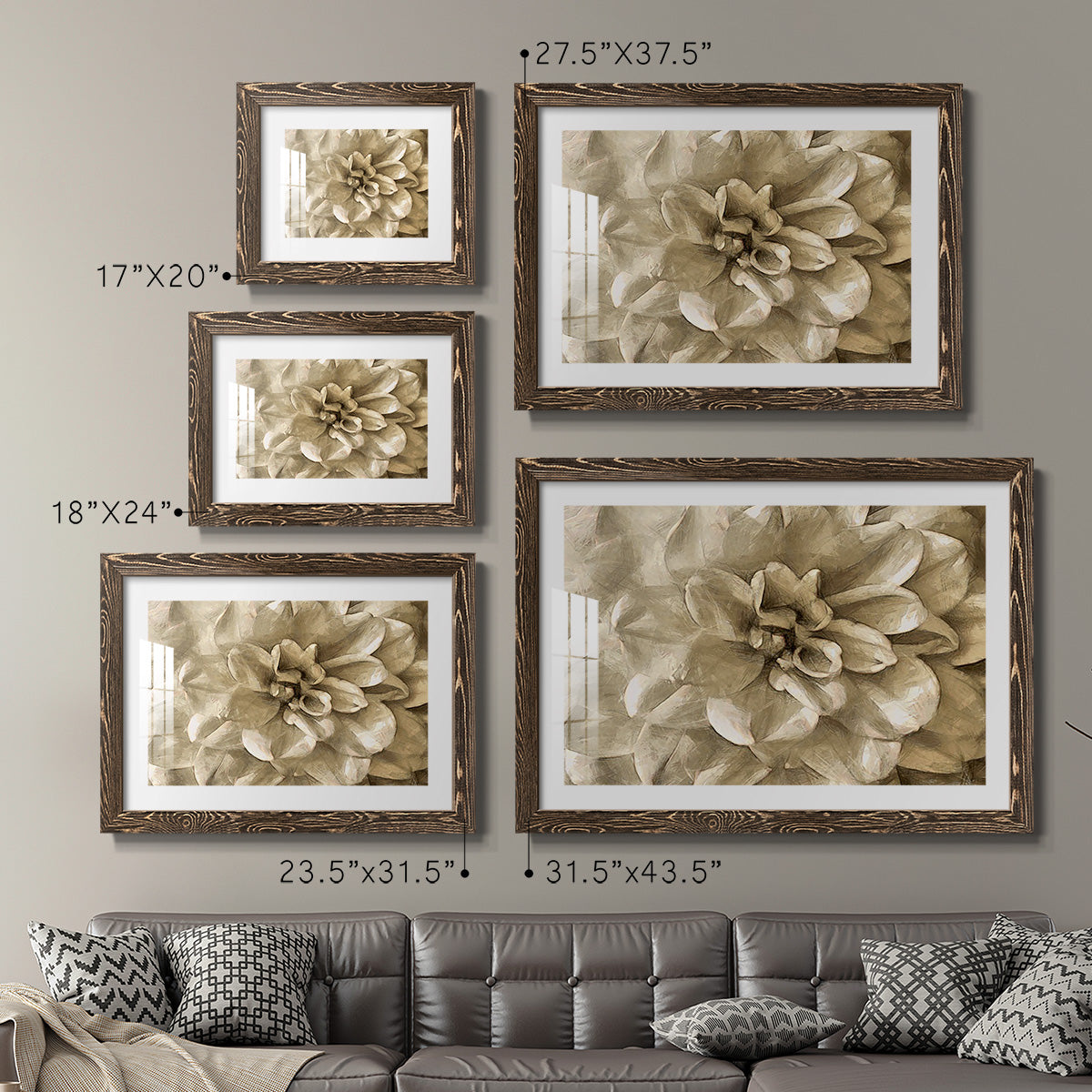 Neutral Wall Flower III-Premium Framed Print - Ready to Hang