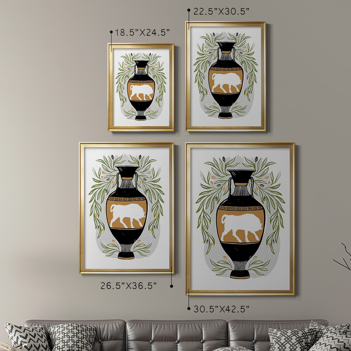 Greek Vases IV Premium Framed Print - Ready to Hang
