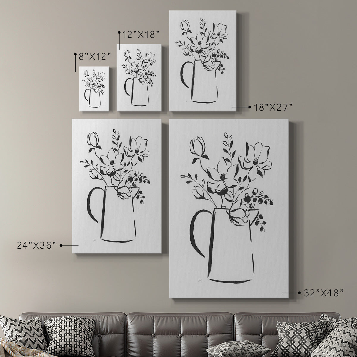 Sketchy Bouquet I Premium Gallery Wrapped Canvas - Ready to Hang