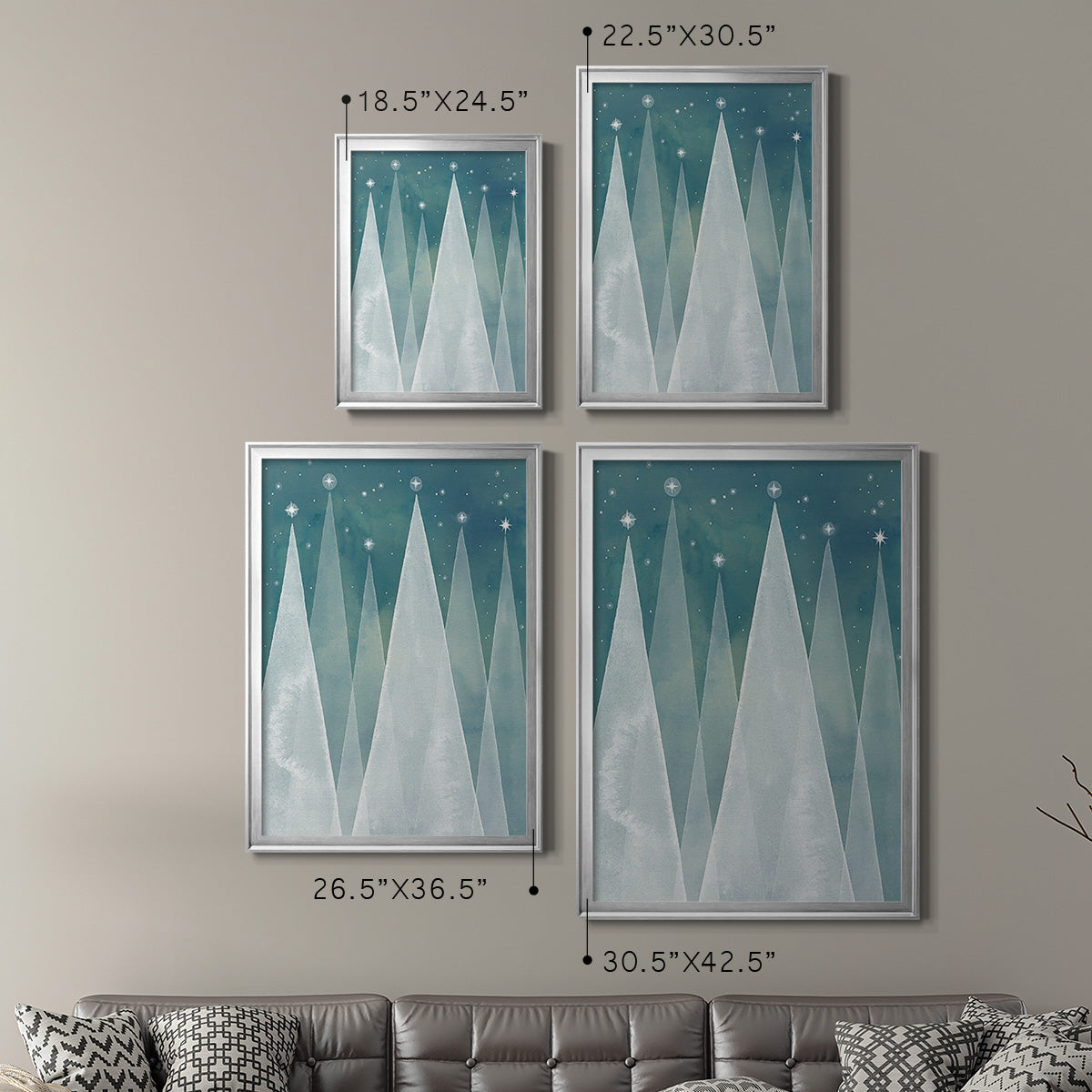 Mod Evergreens I Premium Framed Print - Ready to Hang
