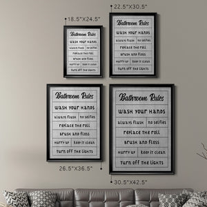 Simple Bathroom Rules Premium Framed Print - Ready to Hang