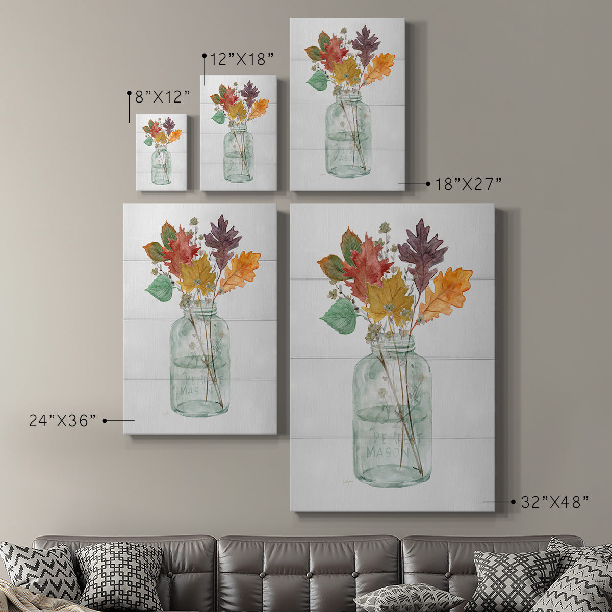 Harvest Home Leaves II Premium Gallery Wrapped Canvas - Ready to Hang