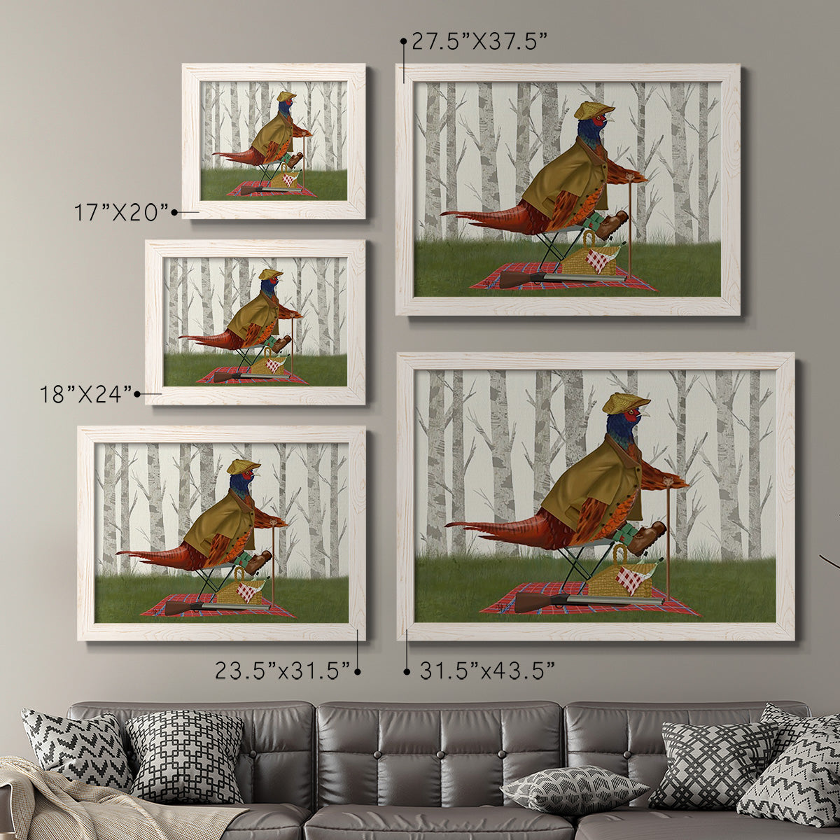 Pheasant Shooting Party 4-Premium Framed Canvas - Ready to Hang