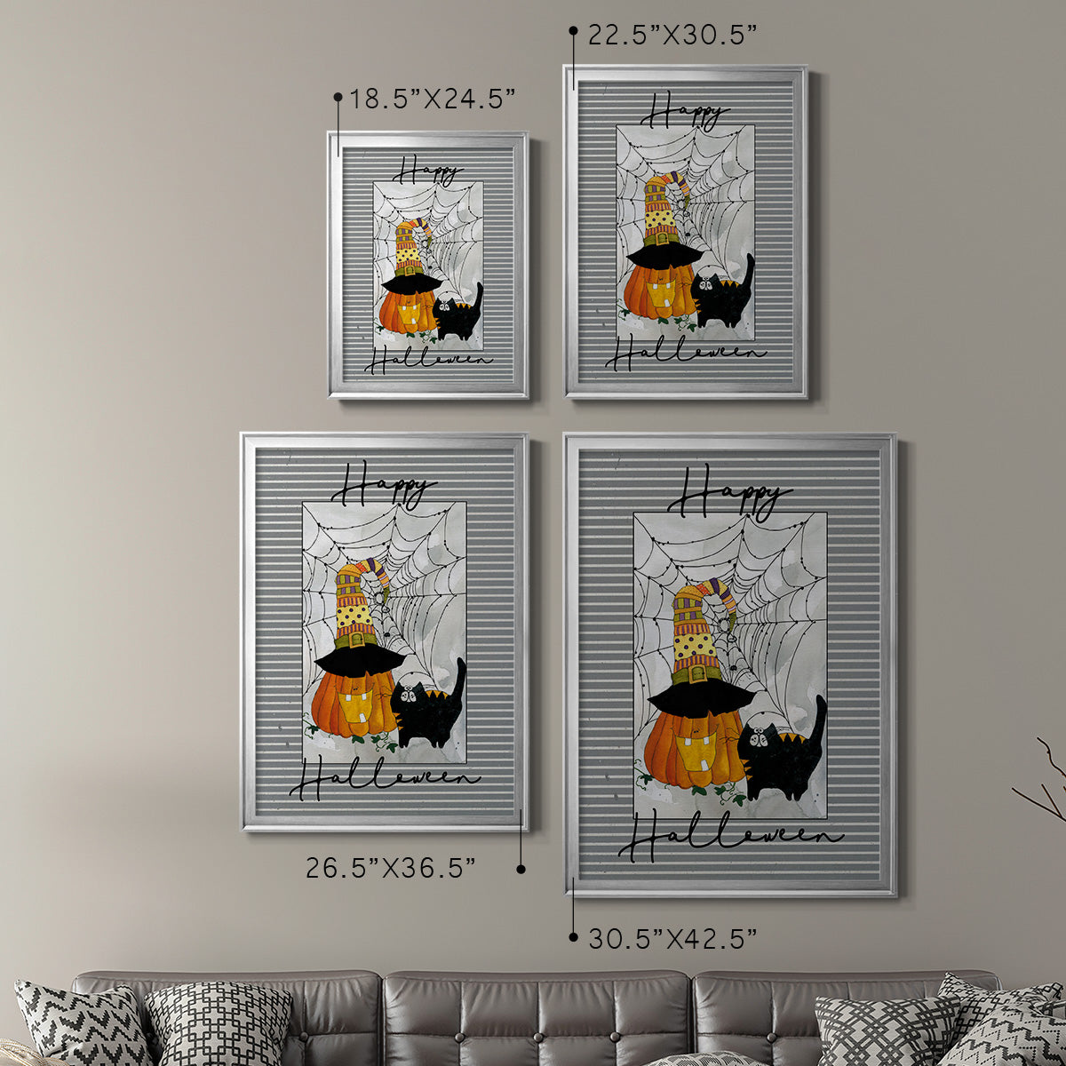 Happy Halloween Pumpkin Premium Framed Print - Ready to Hang