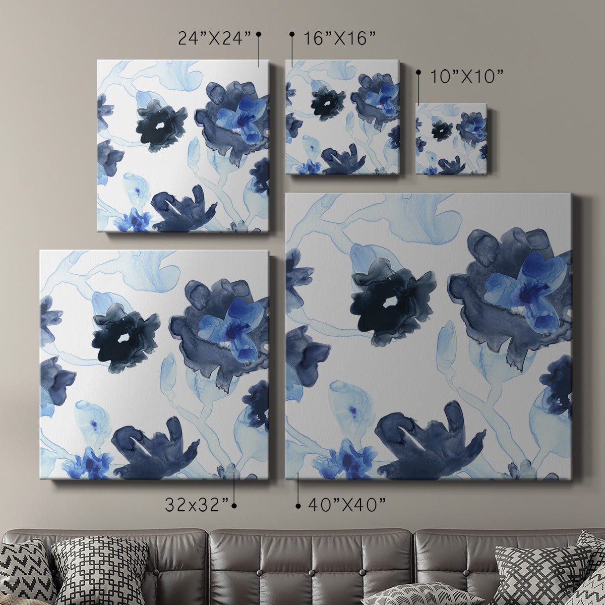 Blue Gossamer Garden III-Premium Gallery Wrapped Canvas - Ready to Hang