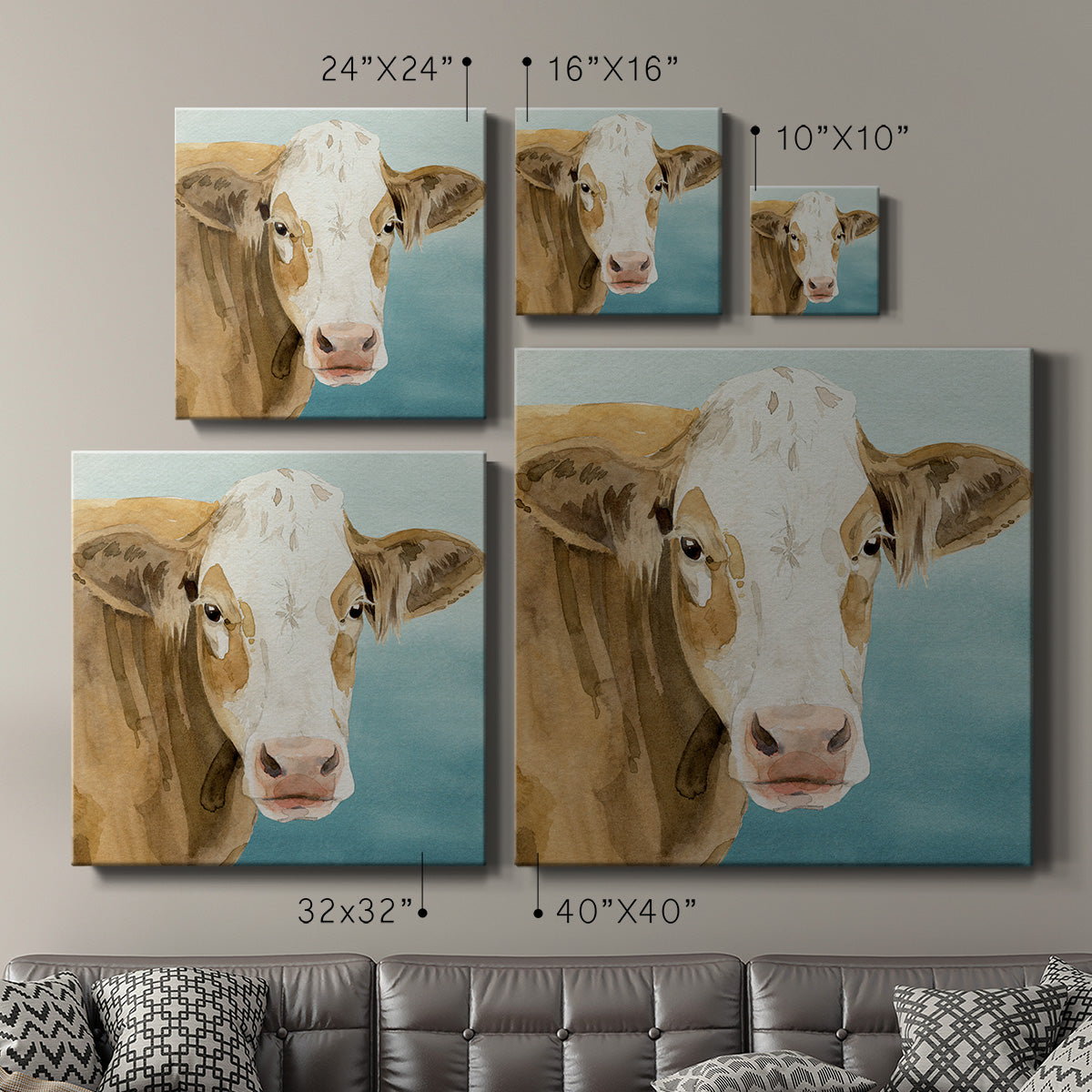 Hereford Stare I-Premium Gallery Wrapped Canvas - Ready to Hang
