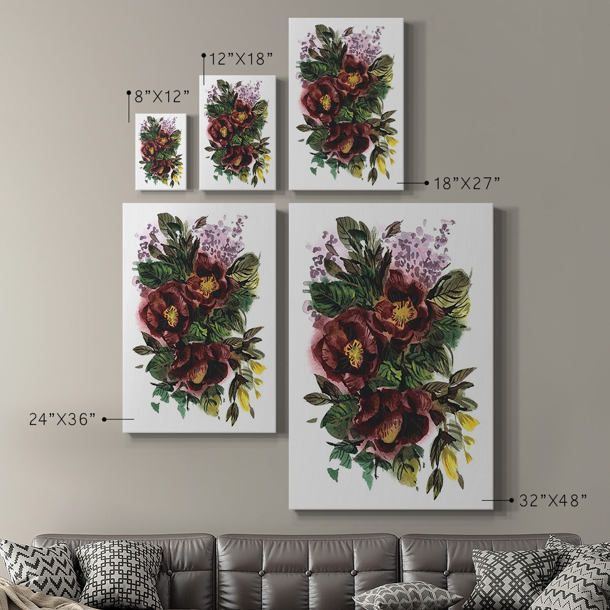 Garden Bouquets II Premium Gallery Wrapped Canvas - Ready to Hang