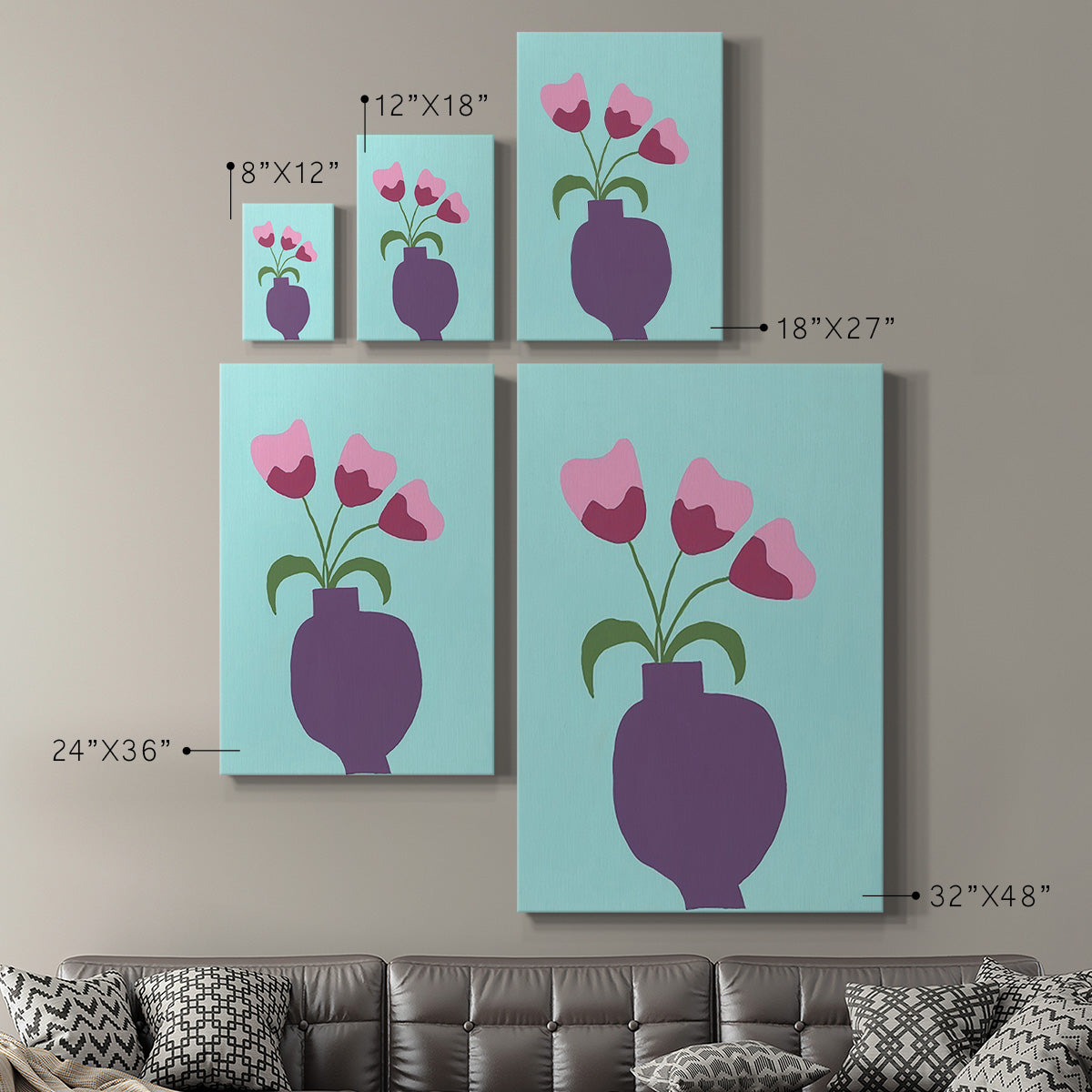 Modern Blooms I Premium Gallery Wrapped Canvas - Ready to Hang