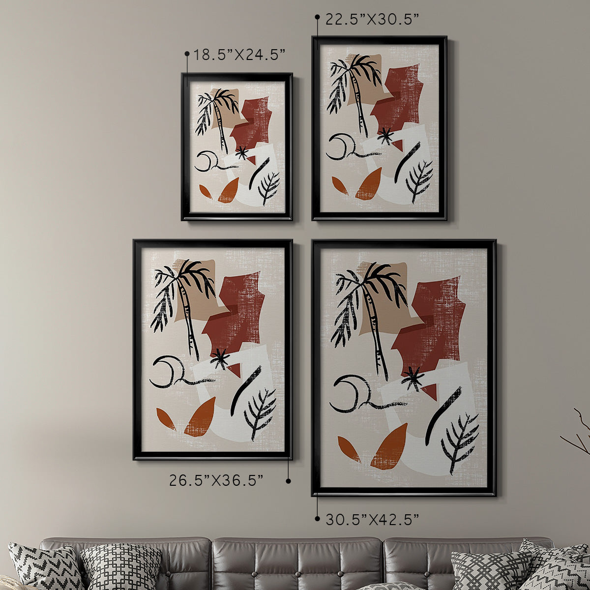 Soft Palms I Premium Framed Print - Ready to Hang