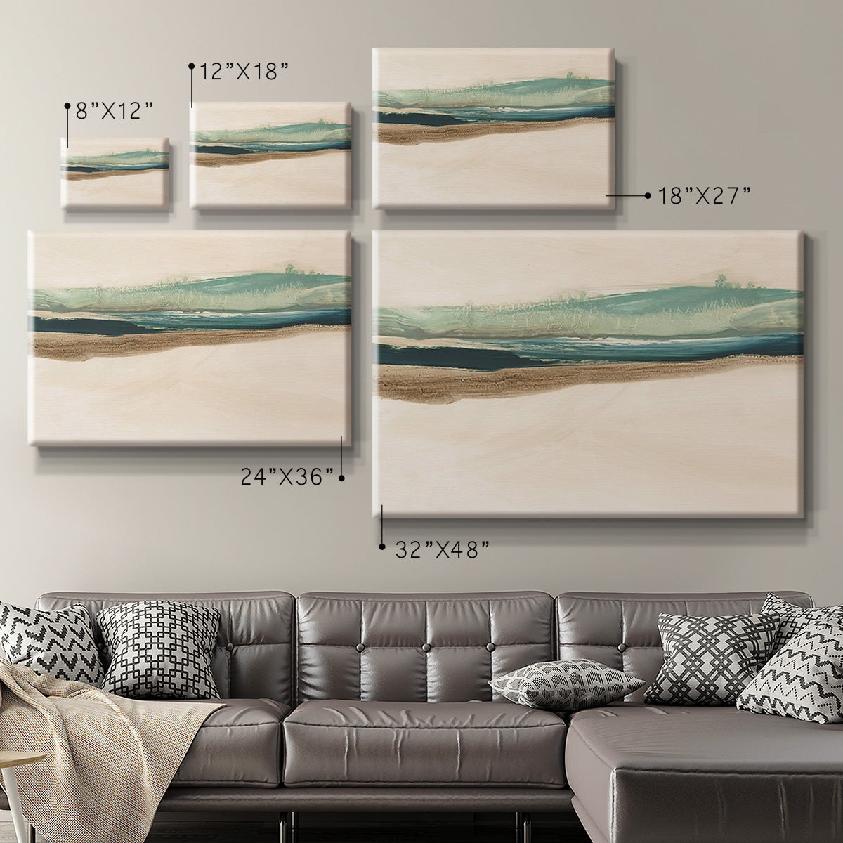 Layered Horizon II Premium Gallery Wrapped Canvas - Ready to Hang